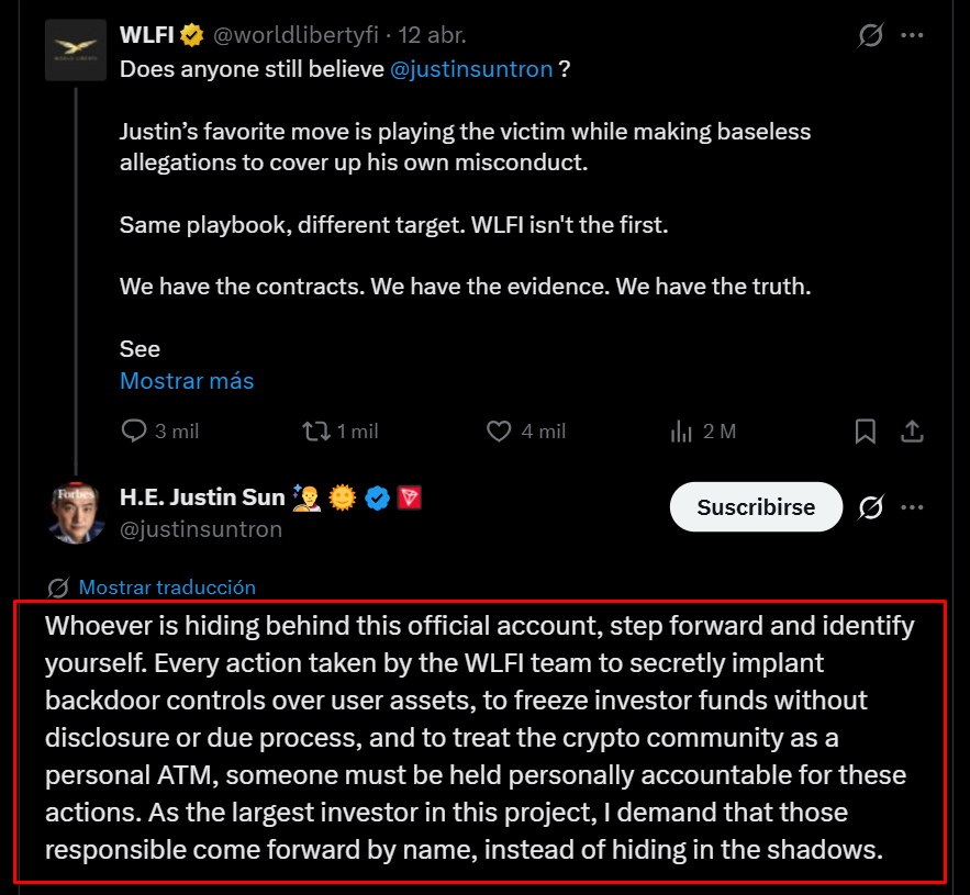 Justin Sun Sues WLFi Over Frozen Tokens, Calls Governance Proposal "Bad for the Community" Justin Sun Sues WLFi Over Frozen Tokens, Calls Governance Proposal "Bad for the Community": The TRON founder filed a federal lawsuit in California, alleging his WLFI tokens were wrongfully locked without justification.